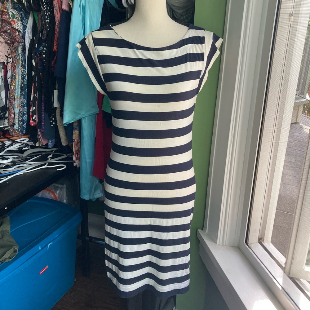 Women's French Connection Striped Dress Size S Navy White